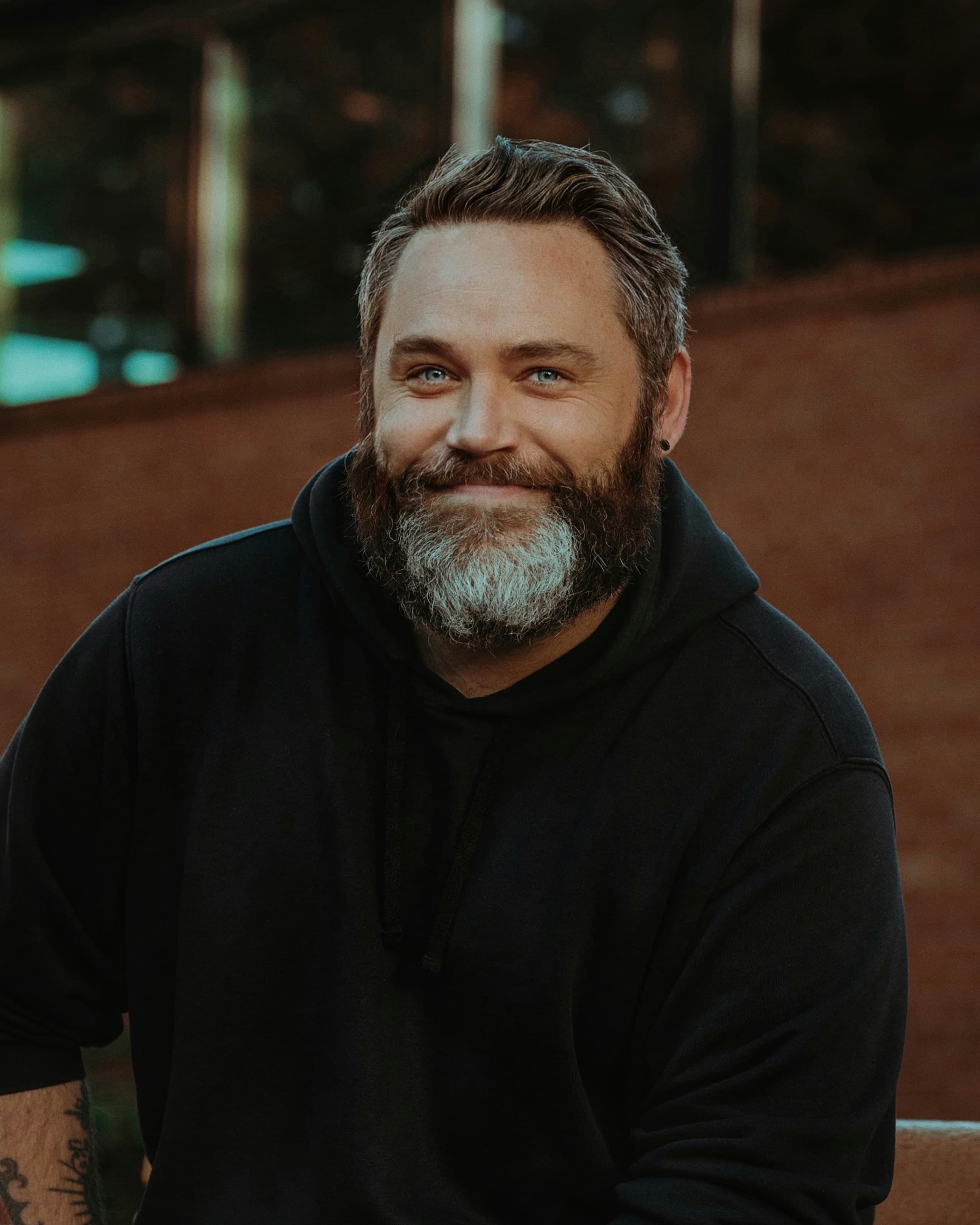 Portrait of Daniel Hayes, smiling, on site